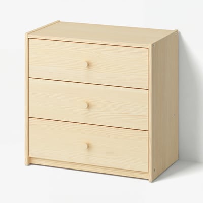 RAST Chest of 3 drawers, pine, 60x35x59 cm