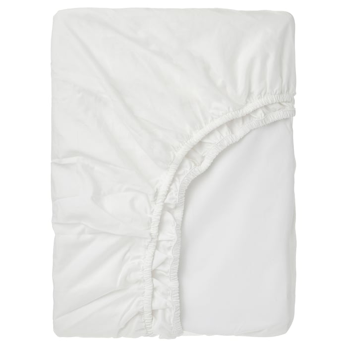 RÖNNVECKMAL fitted sheet, white, 180x200 cm IKEA