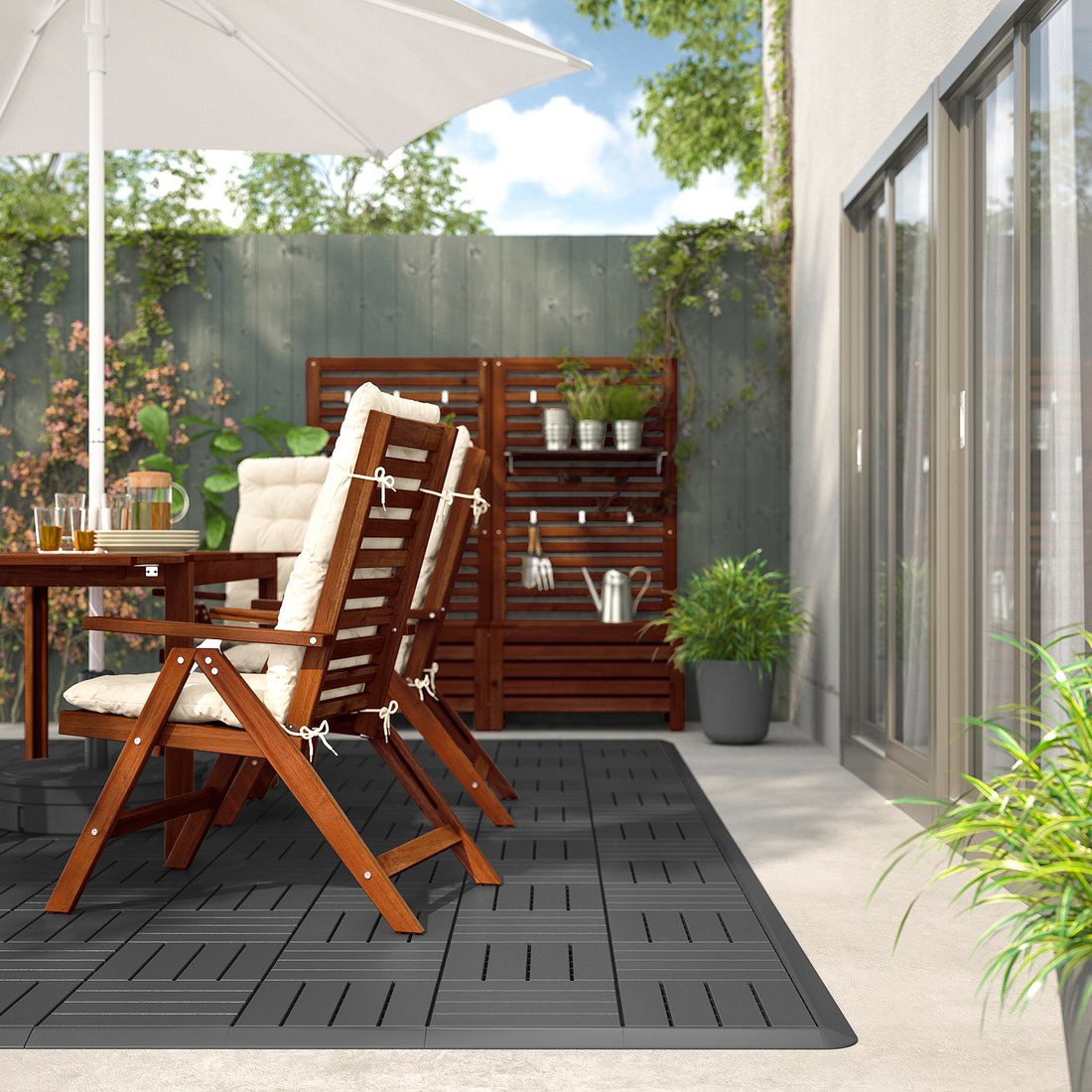 RUNNEN Corner strip, outdoor floor decking, dark grey - IKEA