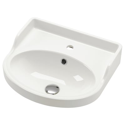 RUTSJÖN Semi-recessed wash-basin, white, 50x44 cm