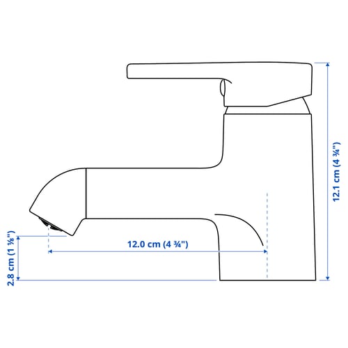 Illustration with measurements for the product: SALJEN.