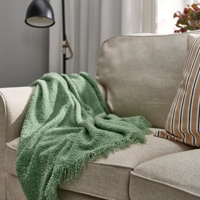 SANDBRODD Throw, light green, 130x170 cm