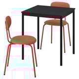 SANDSBERG Table and 2 chairs, black black/Remmarn red-brown red-brown, 67x67 cm