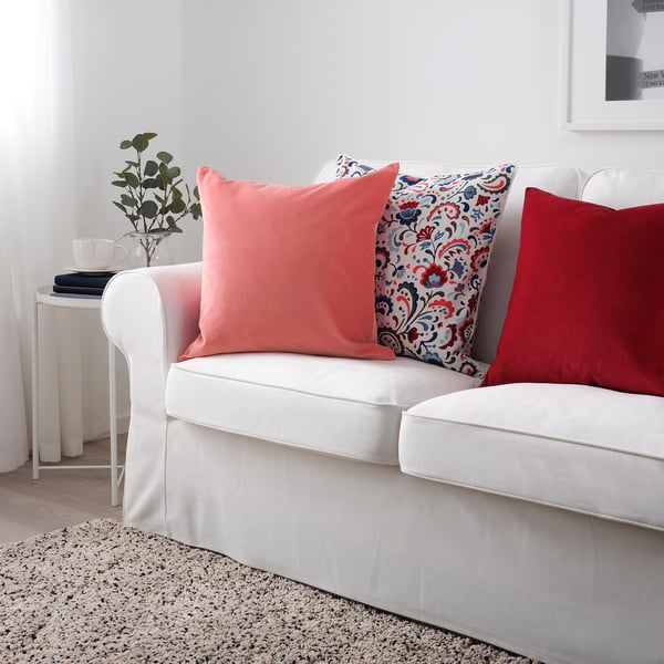 SANELA Cushion cover, light brownred, 50x50 cm IKEA