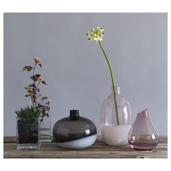SANNOLIK Vase, pink, 17 cm