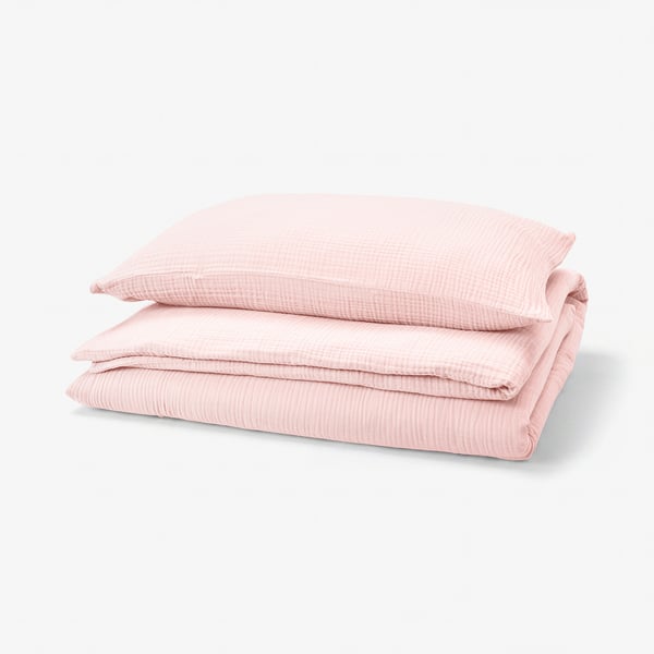 SCHERSMIN Duvet cover and pillowcase, pale pink, 150x200/50x80 cm