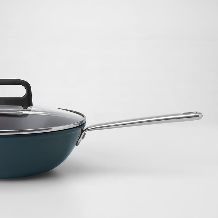 SILVERLAX wok with lid, nonstick coating, 28 cm IKEA