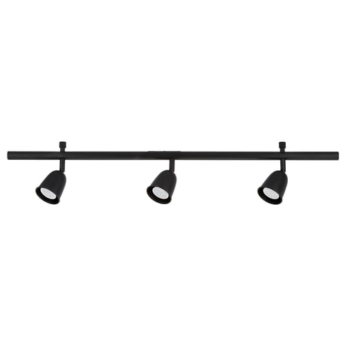 SKURUP, black 3-light track fixture, modern design, adjustable spotlights, steel.