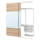 Option: SKYTTA / BOAXEL Reach-in wardrobe with sliding door, white Mehamn/Auli/white stained oak effect mirror glass, 202x60x240 cm