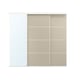 Option: SKYTTA / MEHAMN/AULI Sliding door combination, white double sided/grey-beige mirror glass, 251x240 cm