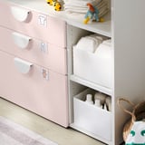 SMÅSTAD Changing table, white pale pink/with 3 drawers, 90x79x100 cm