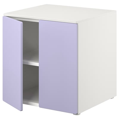 SMÅSTAD / PLATSA Cabinet, white lilac/with 1 shelf, 60x57x63 cm