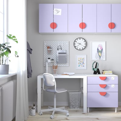SMÅSTAD Wall cabinet, white lilac/with 1 shelf, 60x32x60 cm