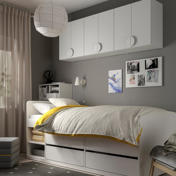 SMÅSTAD Wall cabinet, white white/with 1 shelf, 60x32x60 cm
