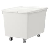 SOCKERBIT Box with castors and lid, white, 38x51x37 cm