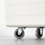 SOCKERBIT Box with castors and lid, white, 38x51x37 cm