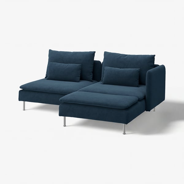 SÖDERHAMN 2-seat sofa, with chaise longue with armrest/Kelinge dark blue