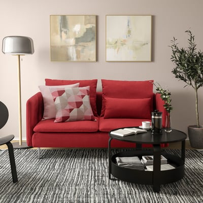 SÖDERHAMN Compact 3-seat sofa, Tonerud red