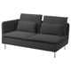 SÖDERHAMN Compact 3-seat sofa with open end, Fridtuna dark grey