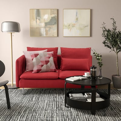 SÖDERHAMN Compact 3-seat sofa with open end, Tonerud red
