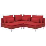 SÖDERHAMN Corner sofa, 3-seat, Tonerud red