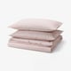 SOLFIBBLA Duvet cover and 2 pillowcases, white red/stripe, 200x200/50x80 cm