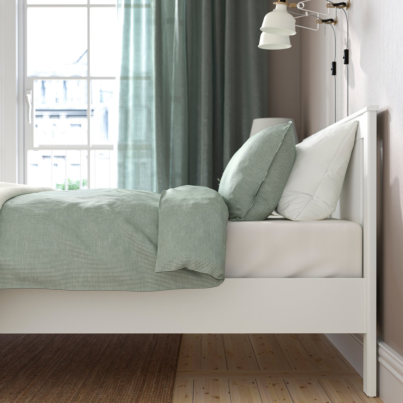 SONGESAND bed frame, white/Luroy, 180x200 cm — picture 5