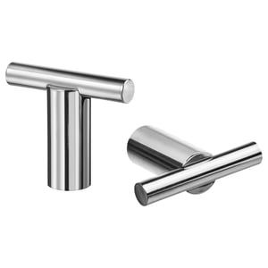 T-shaped chrome handles - modern, stainless steel & aluminium fixtures for kitchen & bathroom