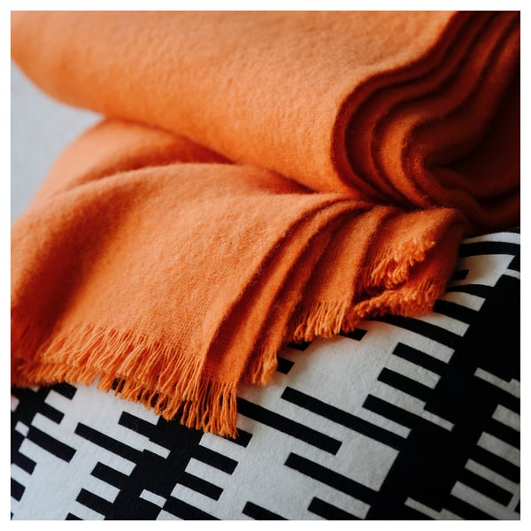 STOCKHOLM 2025 Throw, bright orange, 150x200 cm