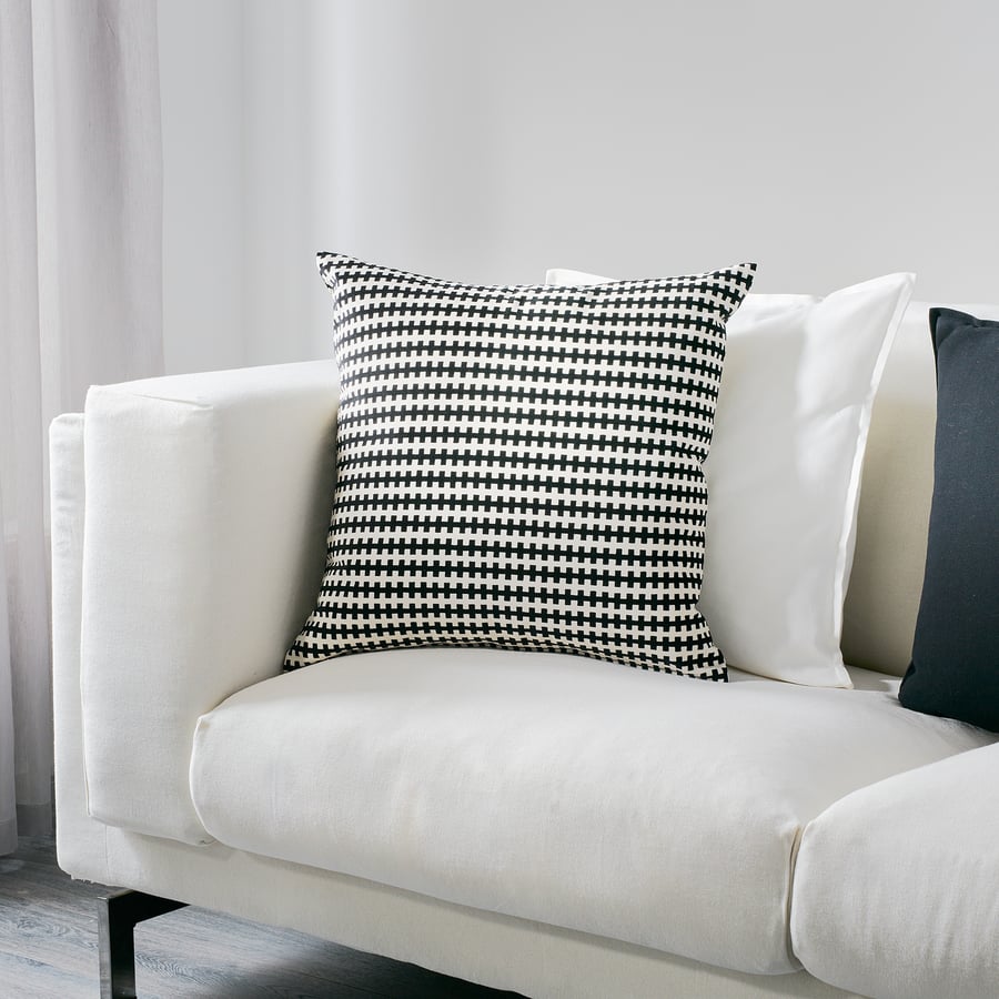 STOCKHOLM cushion, black/white, 50x50 cm IKEA