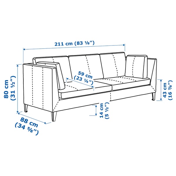 STOCKHOLM Three-seat sofa, Seglora natural
