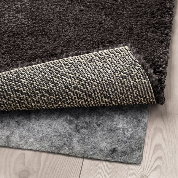 STOENSE Rug, low pile, dark grey, 170x240 cm