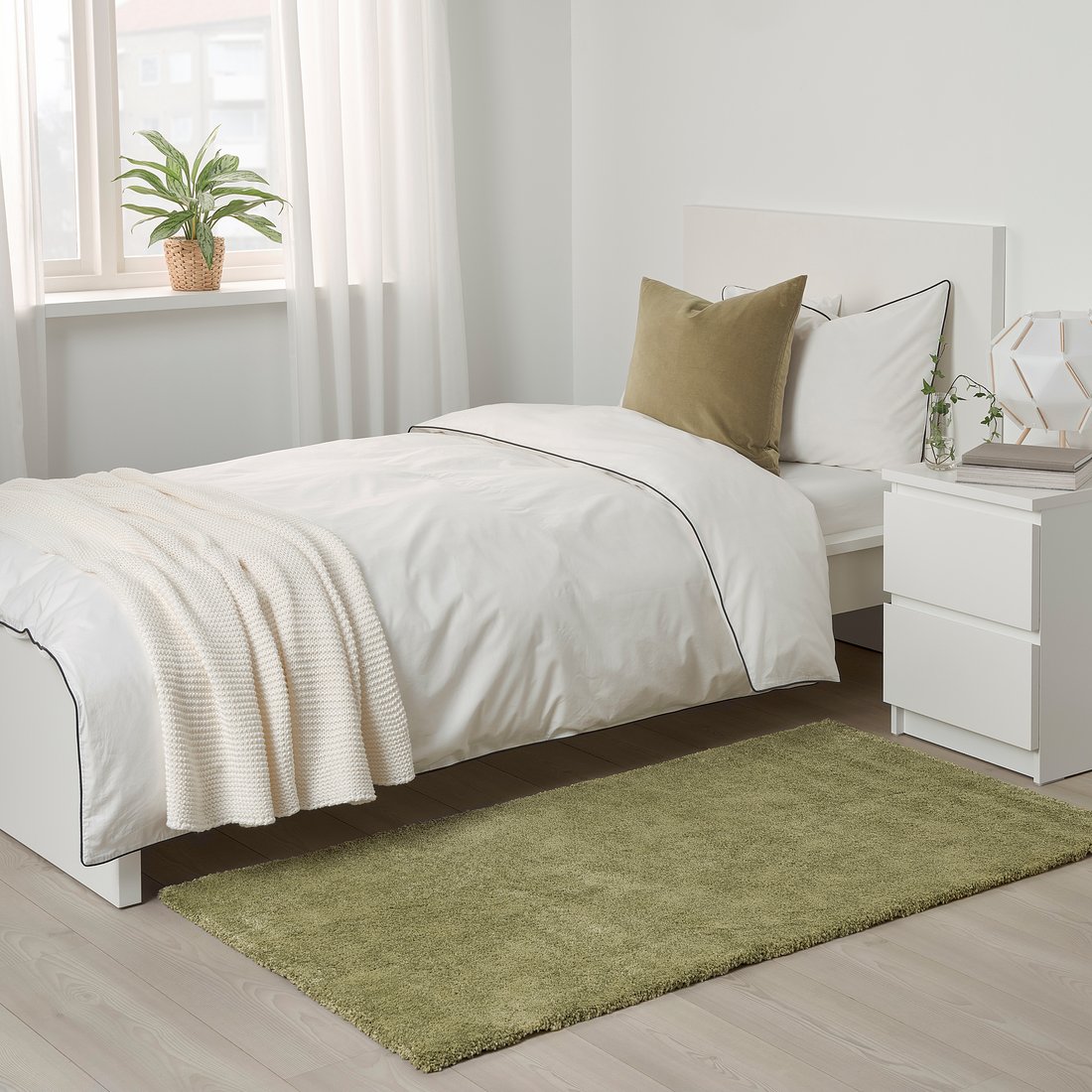 STOENSE Rug, low pile light olivegreen IKEA