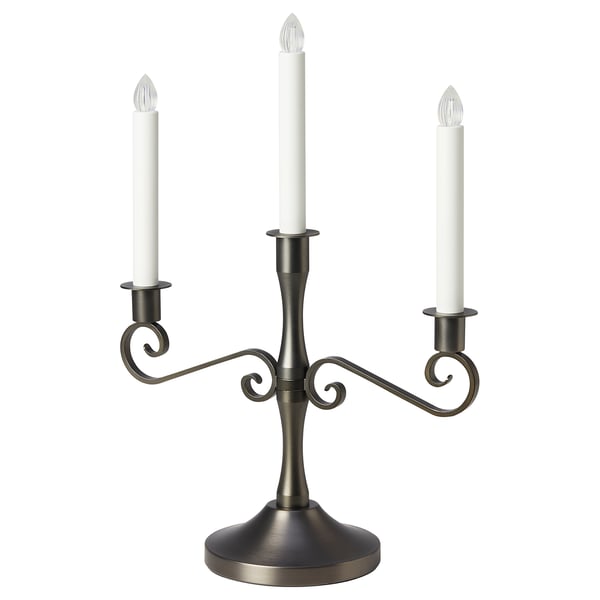 STRÅLA LED 3armed candelabra batteryoperated/black IKEA