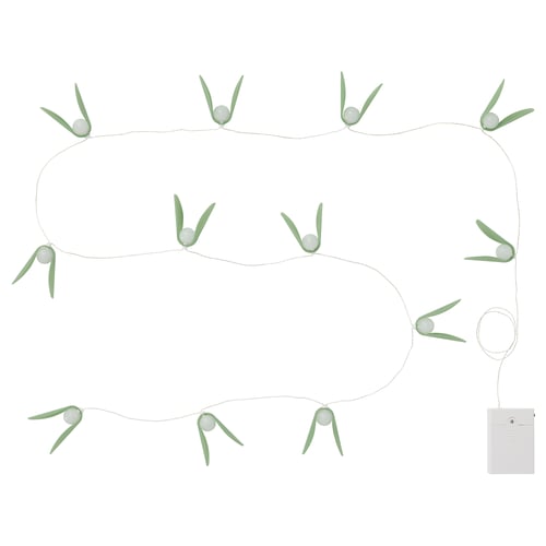 STRÅLA LED lighting chain, mistletoe battery-operated/green, 2.80 m
