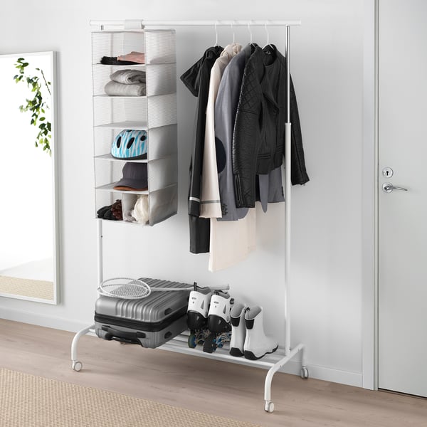 STUK Storage with 7 compartments, white/grey, 30x30x90 cm