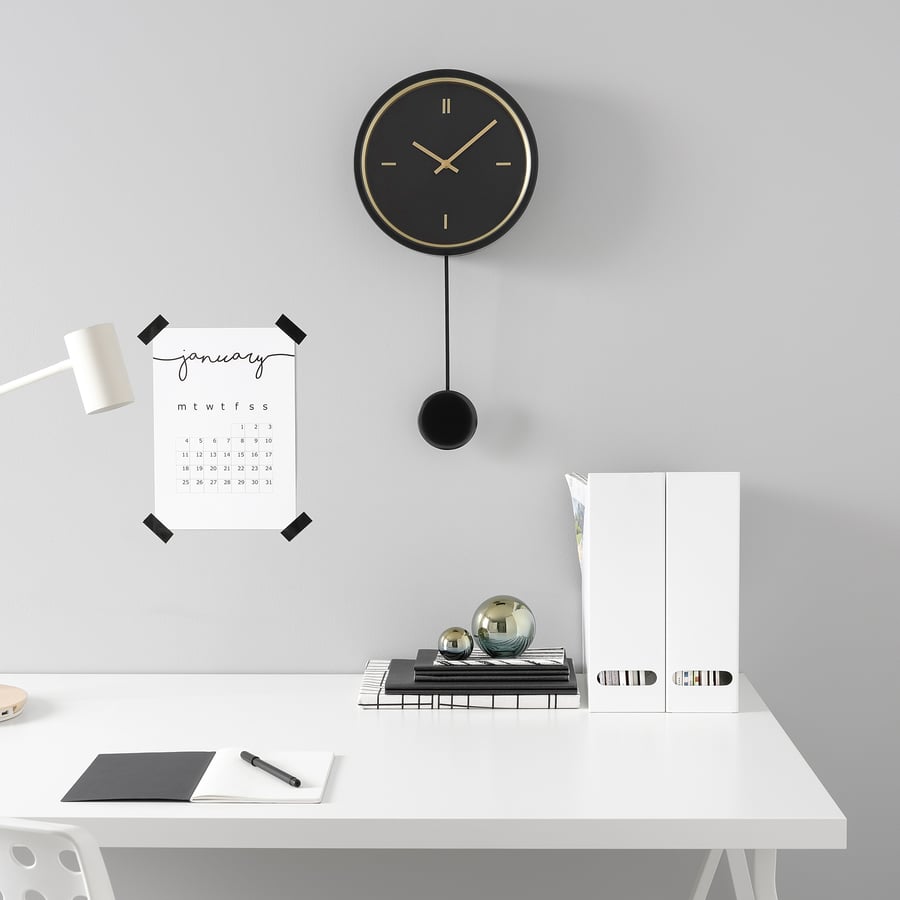 STURSK Wall clock, black, 26 cm IKEA