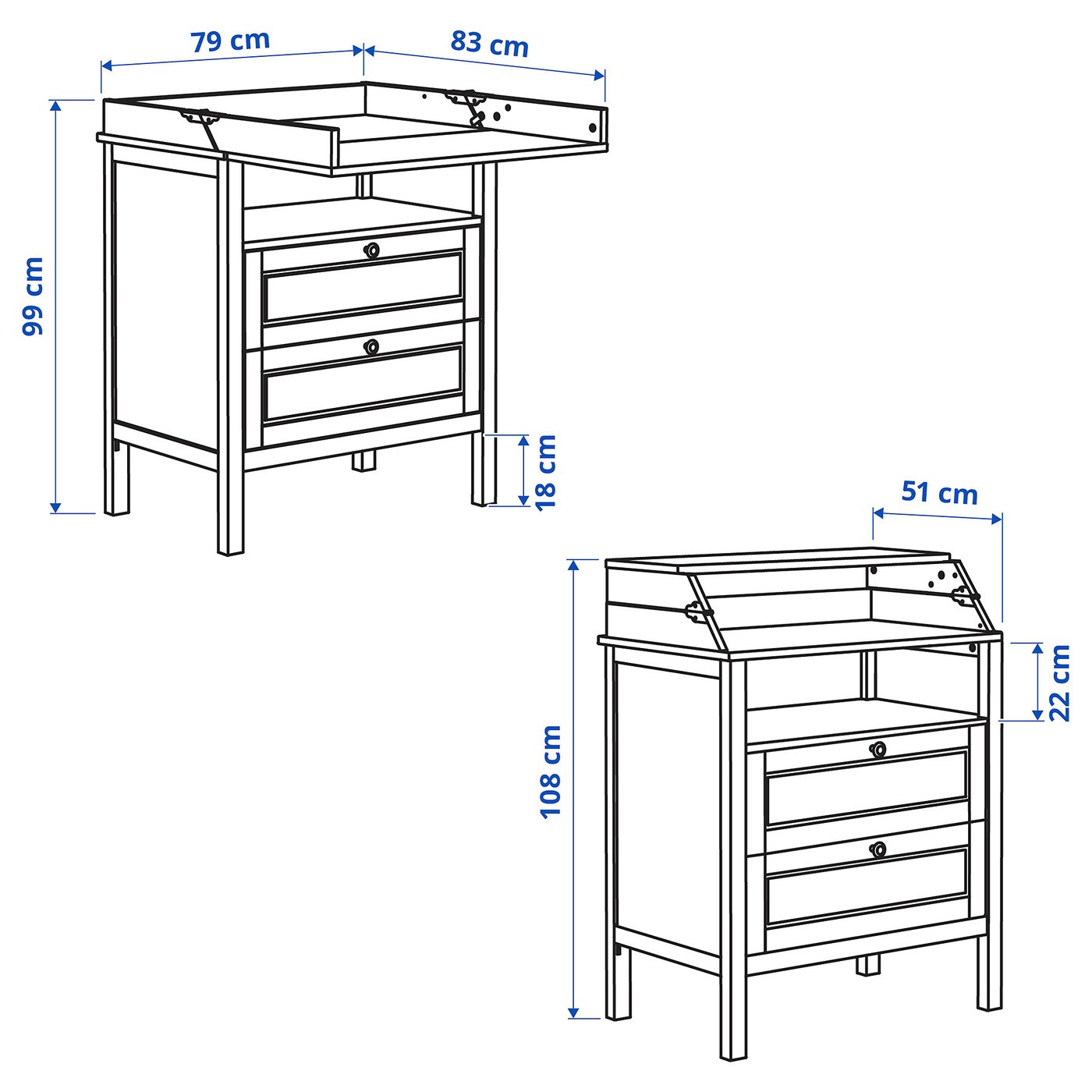 ikea changing unit