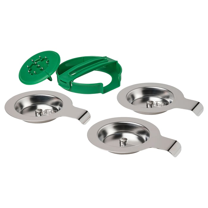 TABBERAS vegetable slicer, set of 4, stainless steel/green IKEA