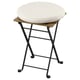 TÄRNÖ Stool, outdoor, folding black/light brown stained/Frösön/Duvholmen beige, 39x79 cm