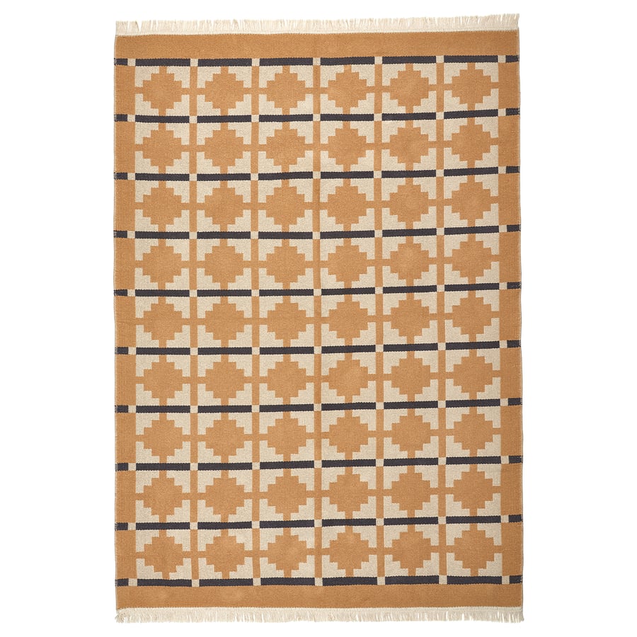 TELEGRAFLINJE rug, flatwoven, yellowbeige, 170x240 cm IKEA