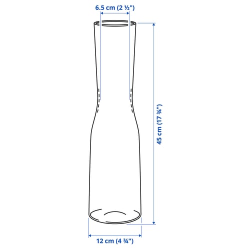 Illustration with measurements for the product: TIDVATTEN.