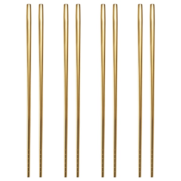 TILLAGD Chopsticks 4 pairs, brass-colour, 24 cm