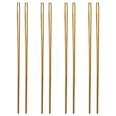 TILLAGD Chopsticks 4 pairs, brass-colour, 24 cm