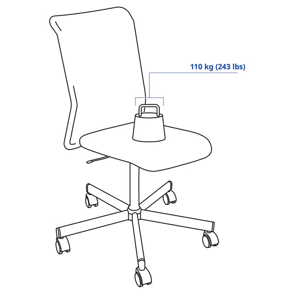 TOBERGET Swivel chair, Vissle black