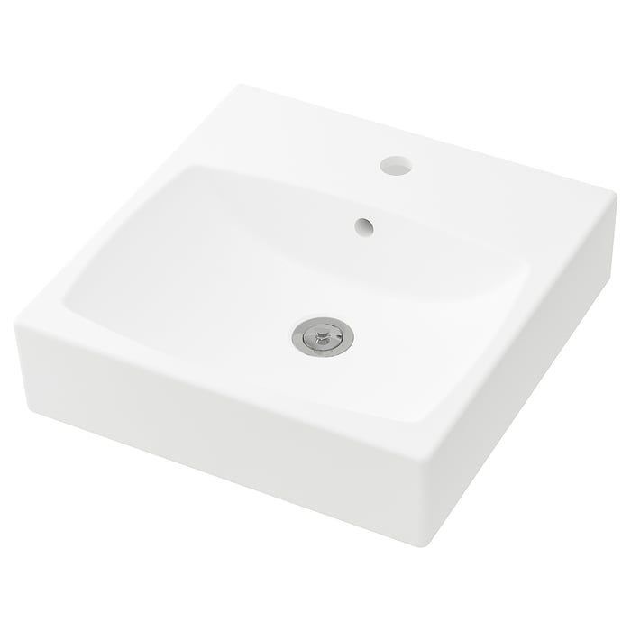 TÖRNVIKEN Countertop washbasin, white, 45x45 cm IKEA