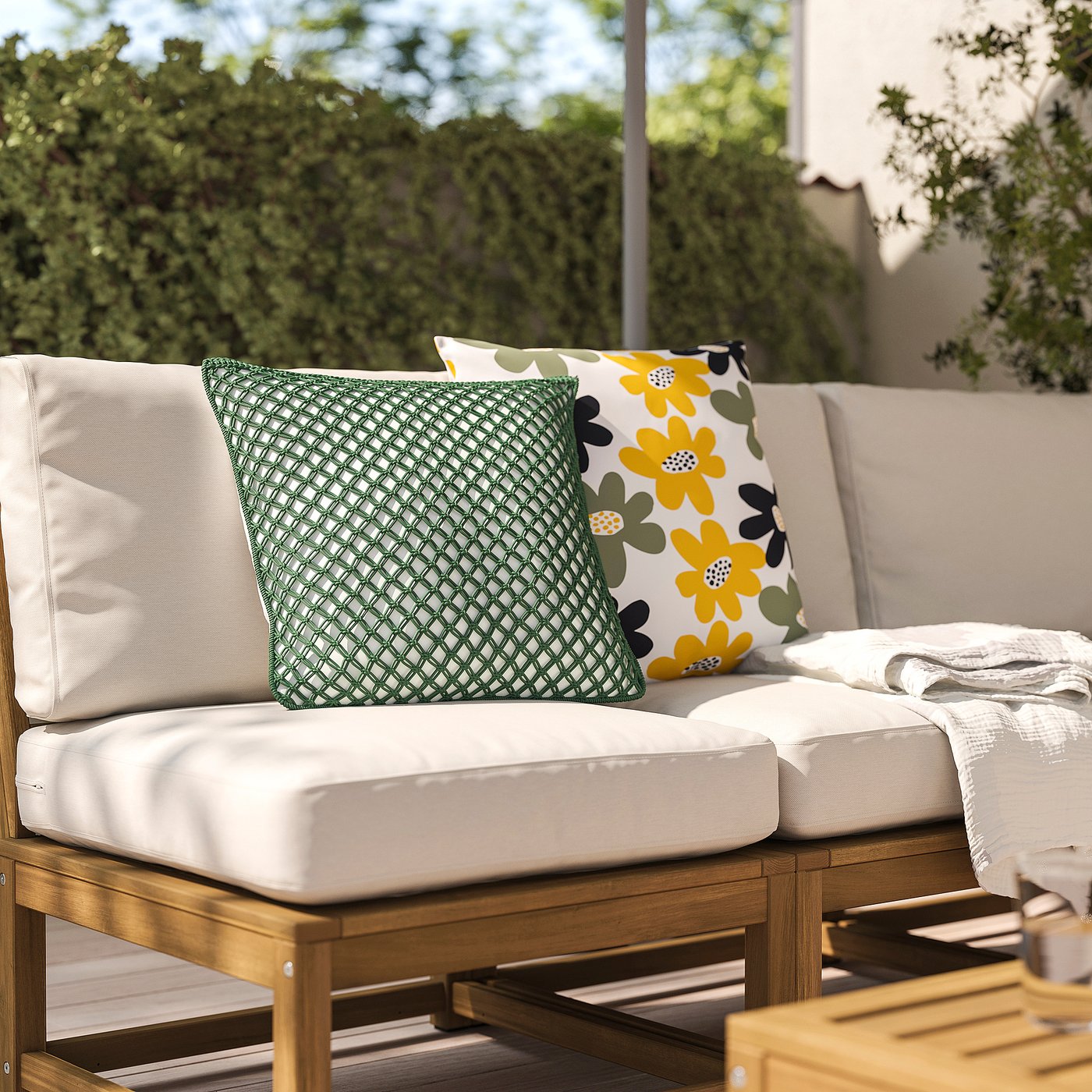 TOFTÖ Cushion cover dark grey-green outdoor/indoor 50x50 cm