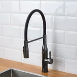 TOLLSJÖN Kitchen mixer tap/handspray, black polished metal