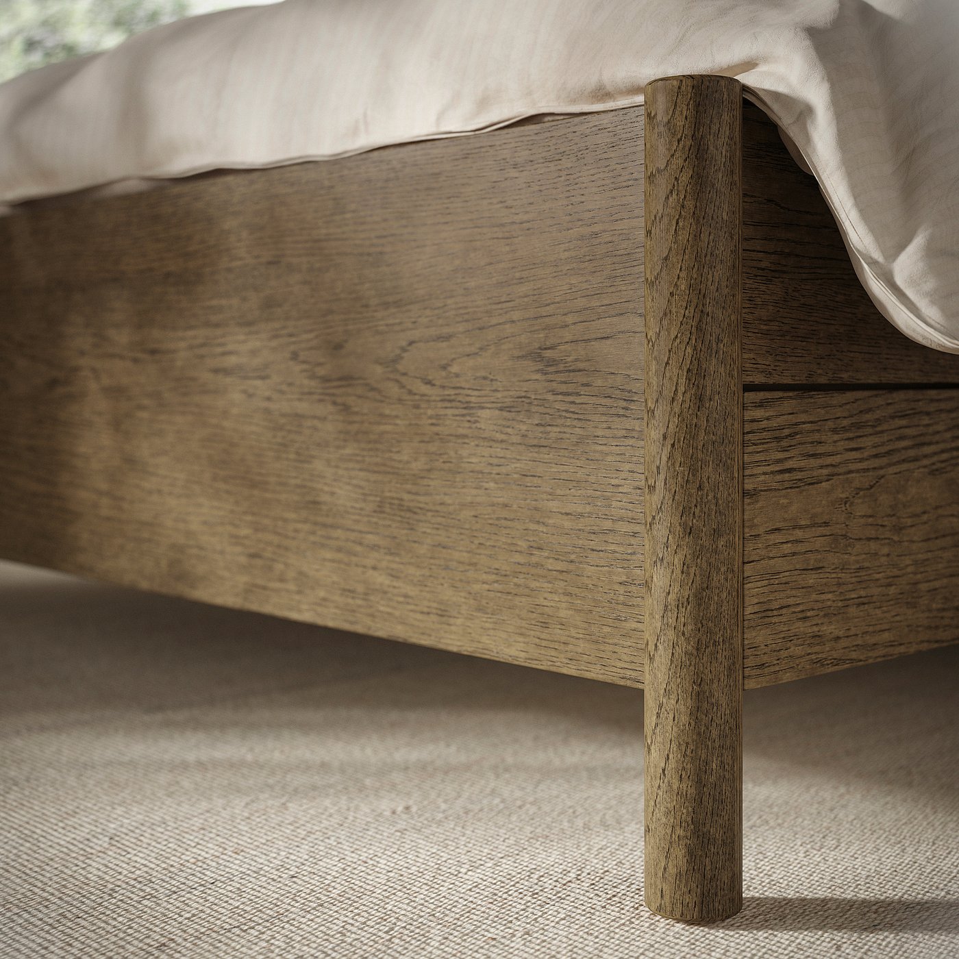 TONSTAD bed frame with storage, brown stained oak veneer/Lonset, 180x200 cm — picture 6