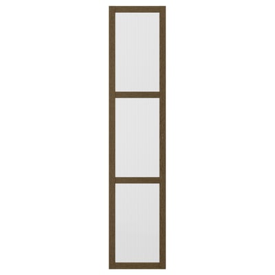TONSTAD Door with hinges, brown/stained oak veneer glass, 50x229 cm
